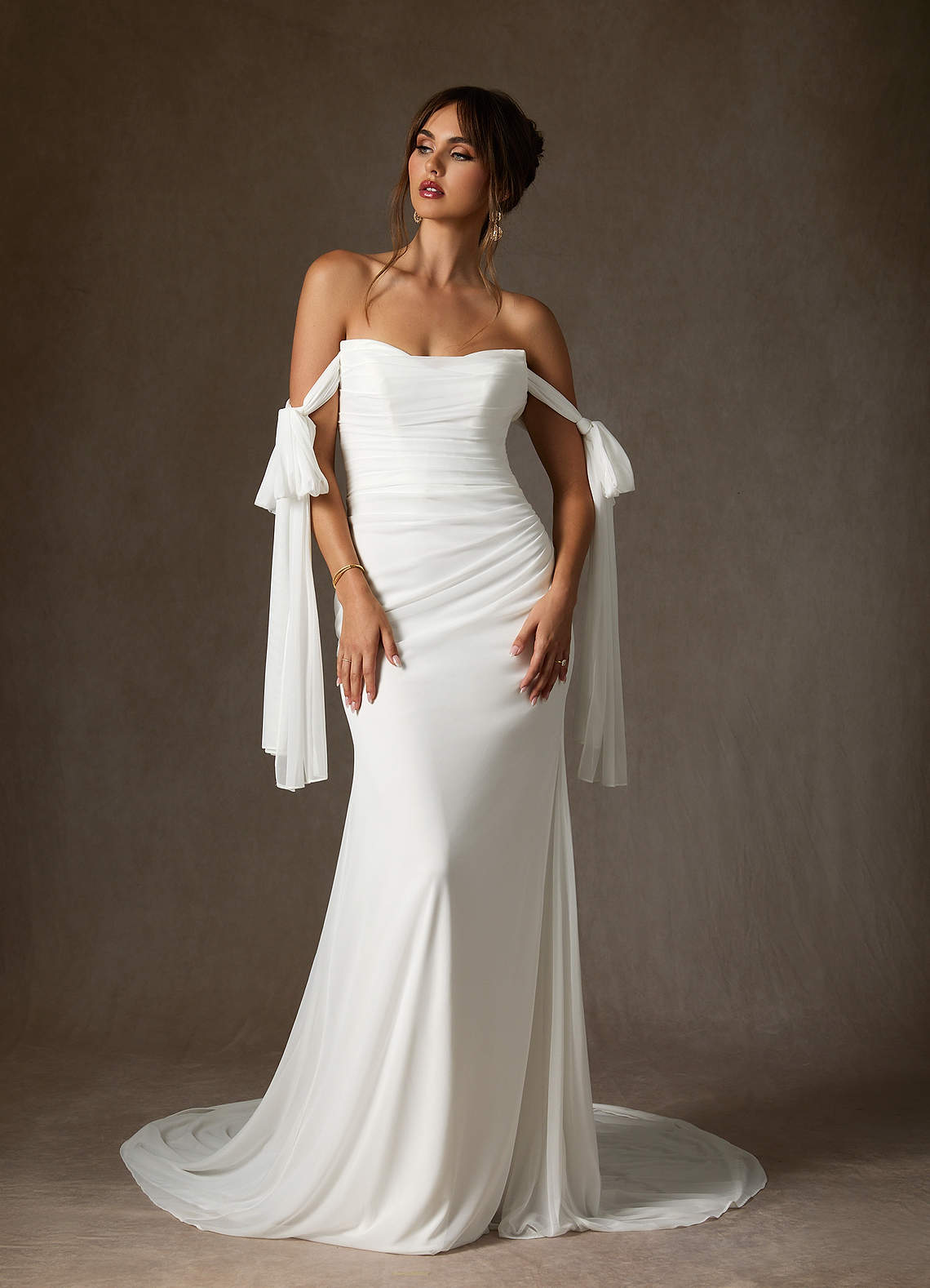 Diamond White Sheath Mesh Dress