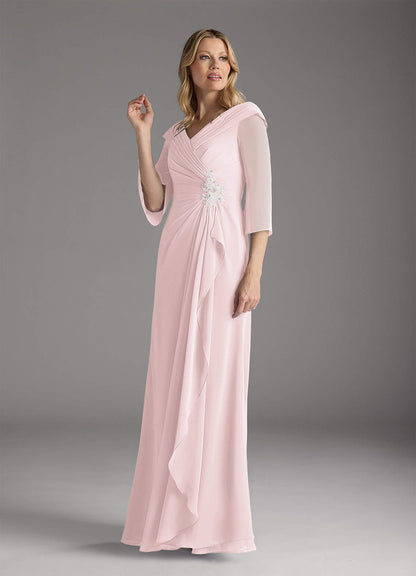 Blushing Pink A-Line Chiffon Dress