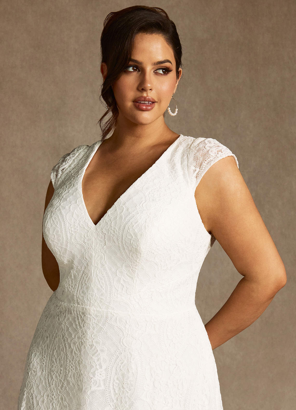 Diamond White A-Line Lace Dress