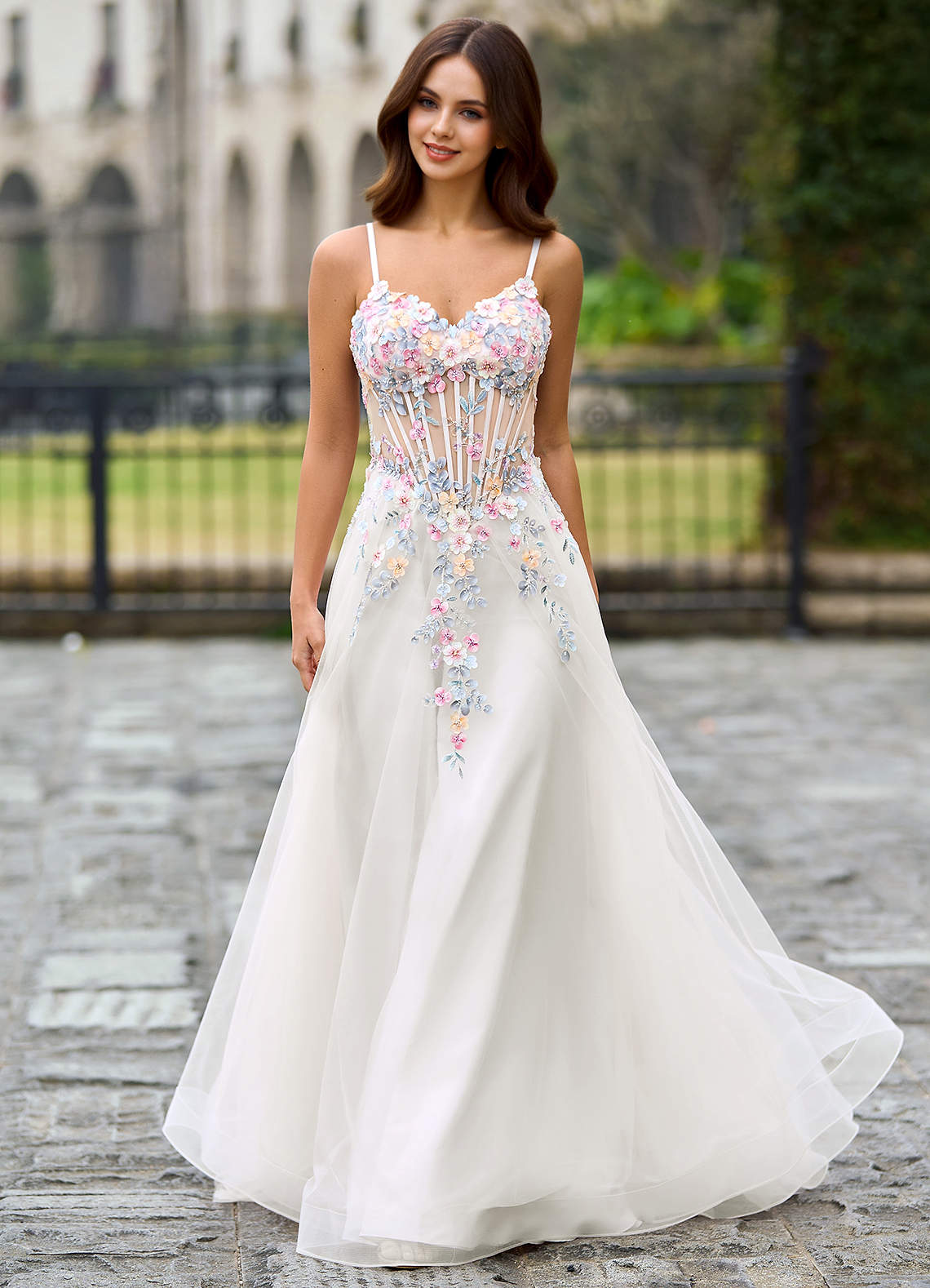 Juniper Ivory A-Line Prom Dress
