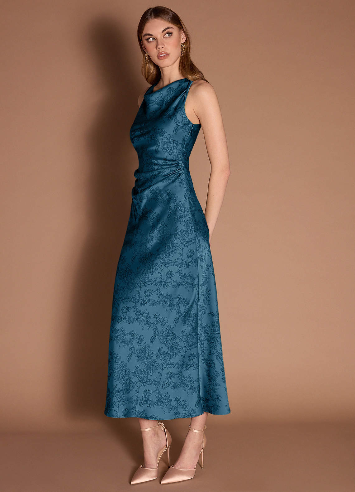 Gelina Navy Black Maxi Dress