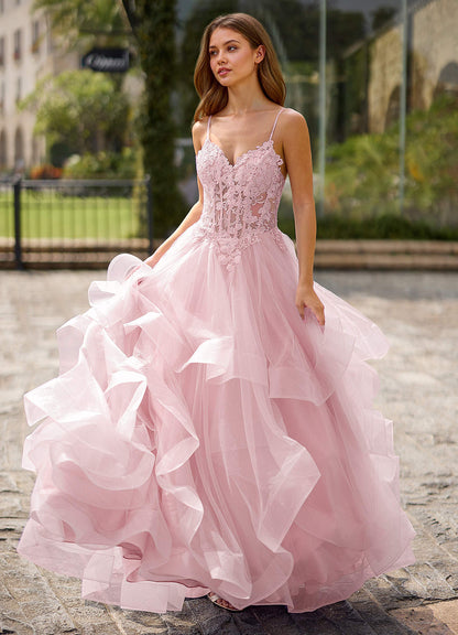 Spitze Pink Sheer Lace Prom Dress  Dress