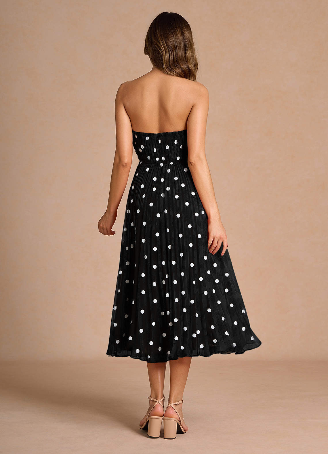 Lyanna Black White Pleated Mini Dress