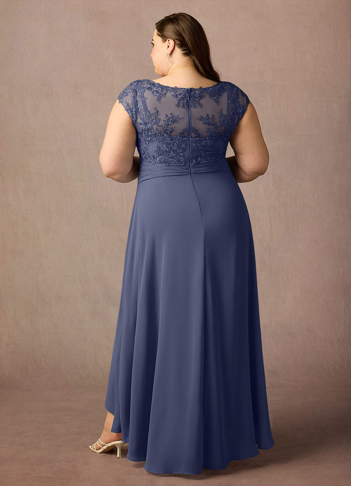 Stormy A-Line Lace Chiffon Dress