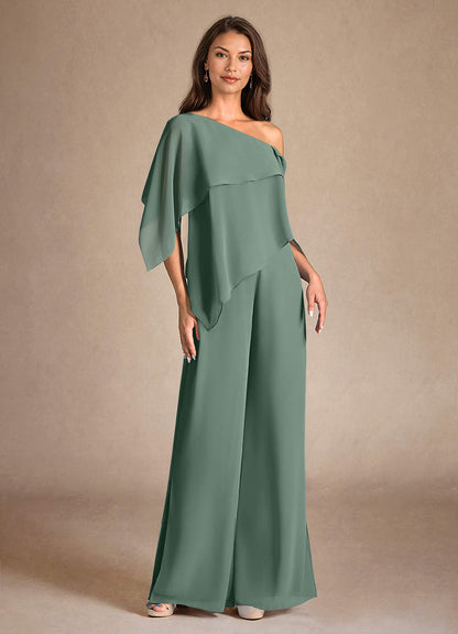Eucalyptus Jumpsuit/Pantsuit Side Slit Chiffon Dress