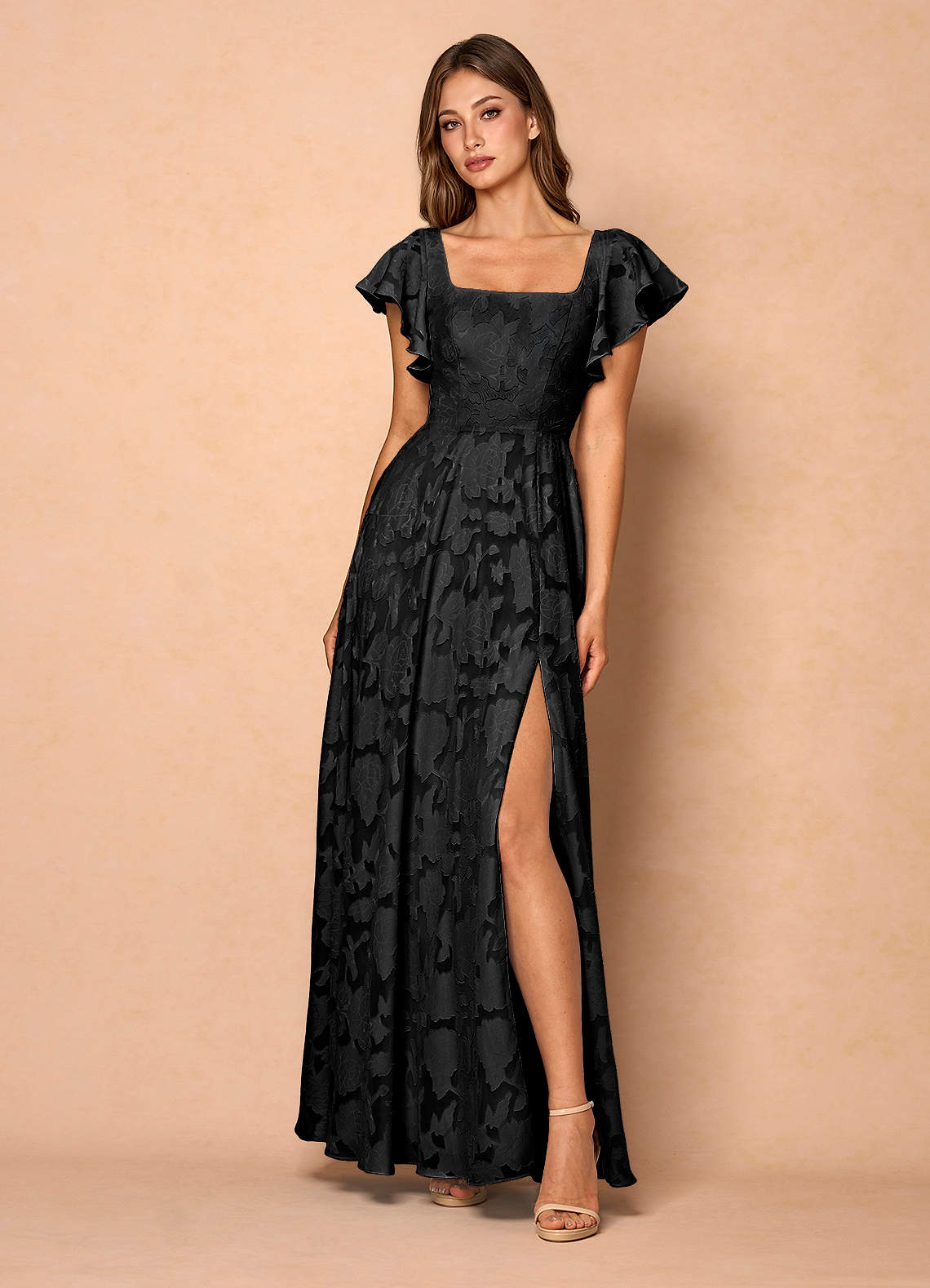 Anna Black Ruffled Maxi Dress  Dress