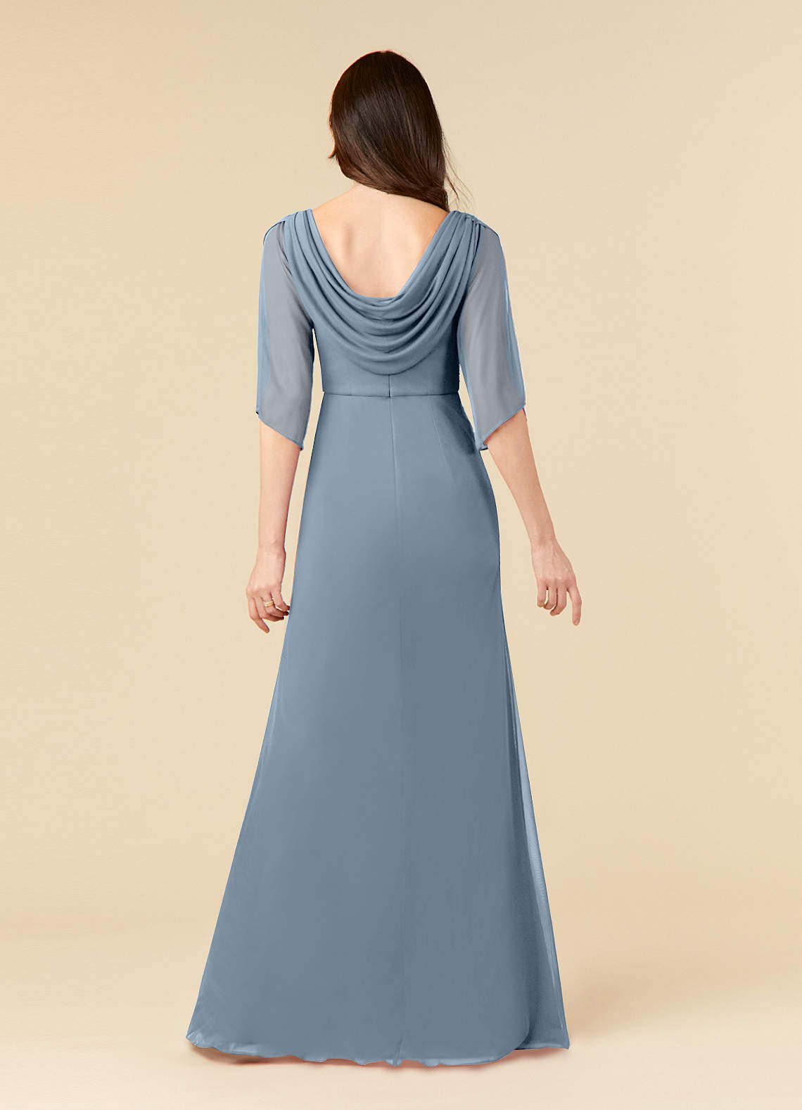Dusty Blue Sheath Sequins Mesh Dress