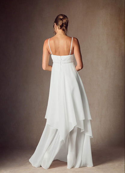 Diamond White A-Line Sweetheart Neckline Chiffon Dress
