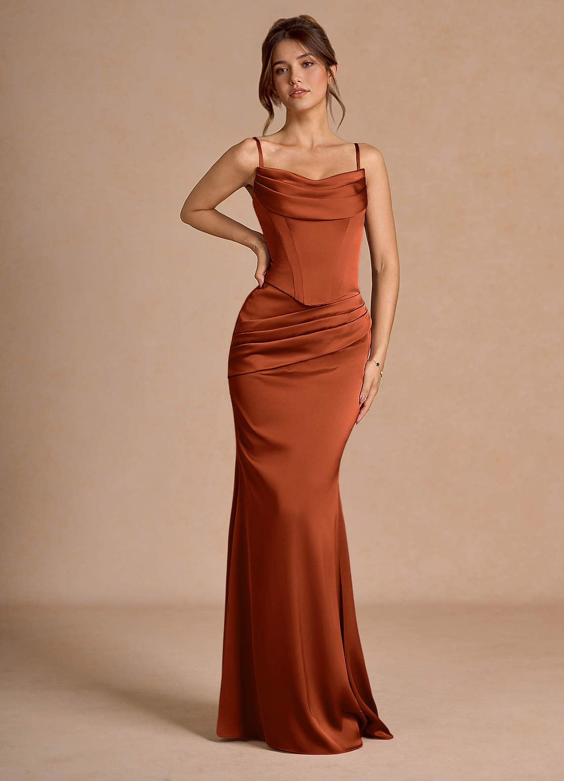 Sorrel Rust Corset Two-Piece Sets  Dress