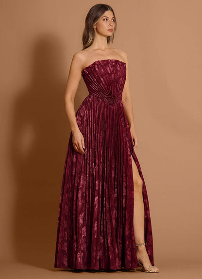 Audrina Wine Maxi Dress