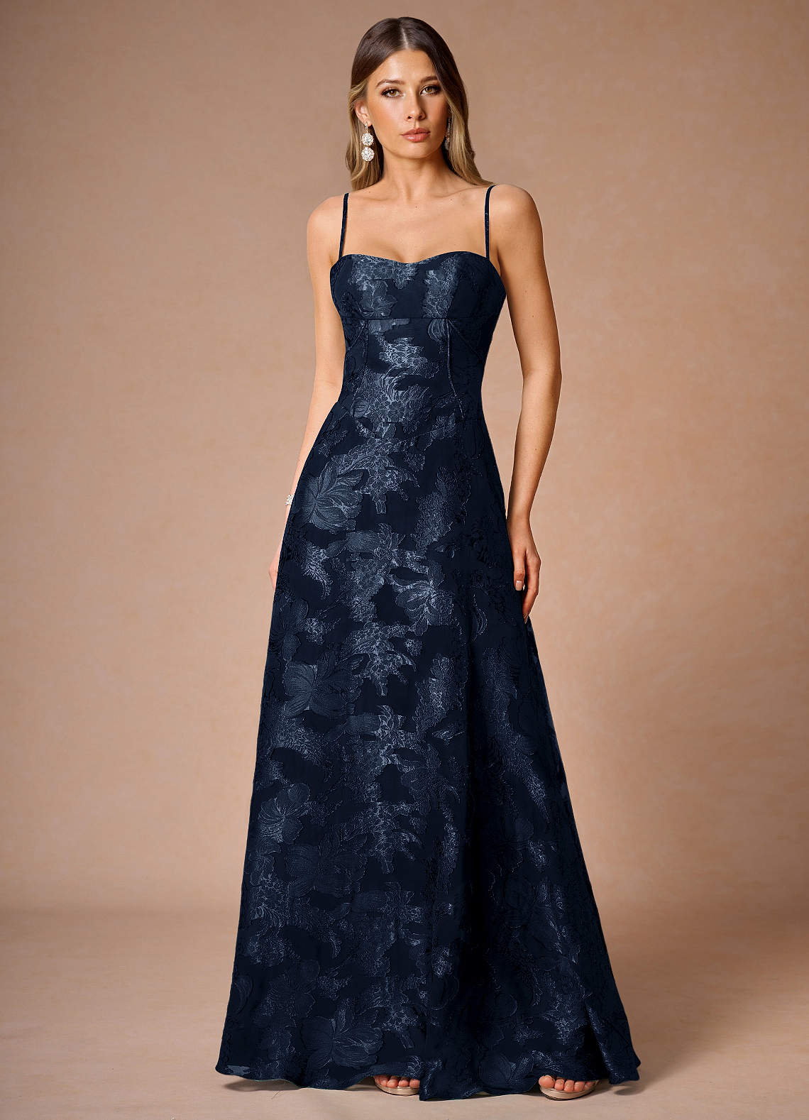 Thalyn Navy Long Prom Dress