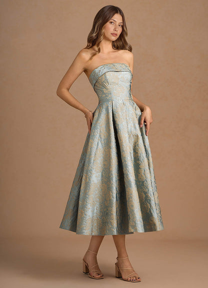 Cecilia Vintage Blue Midi Dress