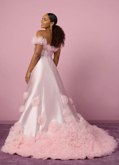Ballerina Pink Ball-Gown Off the Shoulder Mikado Dress Ballerina Pink