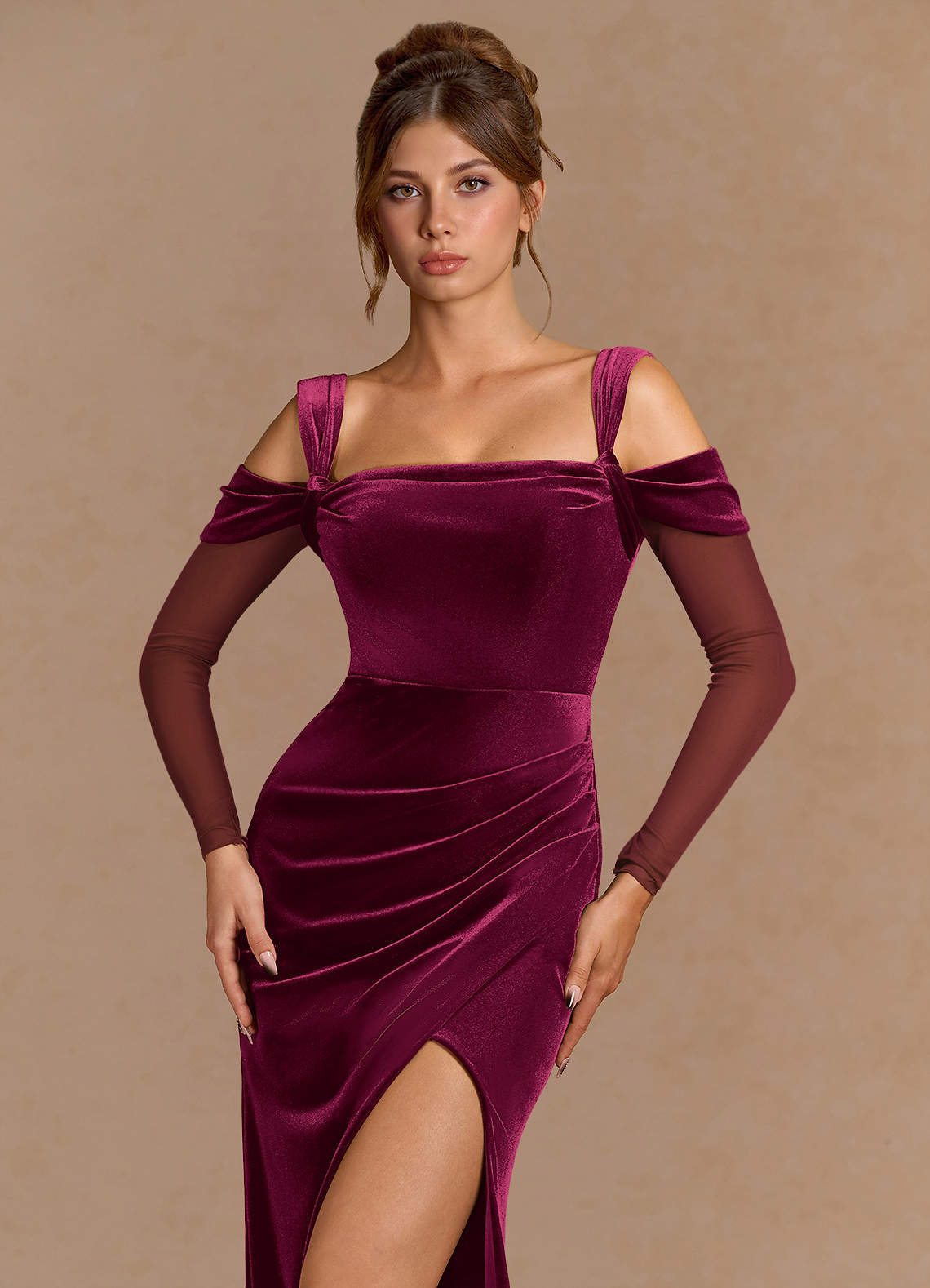 Taliyah Wine Maxi Dress
