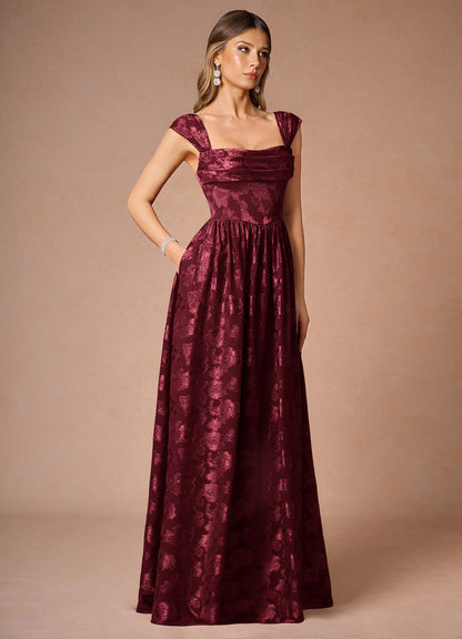 Hazel Wine Pleated Maxi Dress  Dress