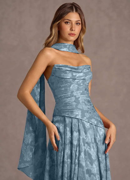Gabriela Dusty Blue Maxi Dress  Dress