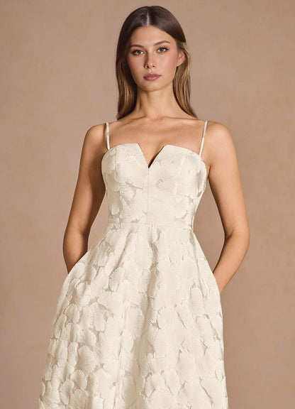 Phoenix French White Midi Dress