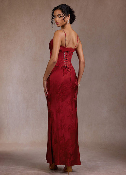Fara Crimson Two Piece Dress