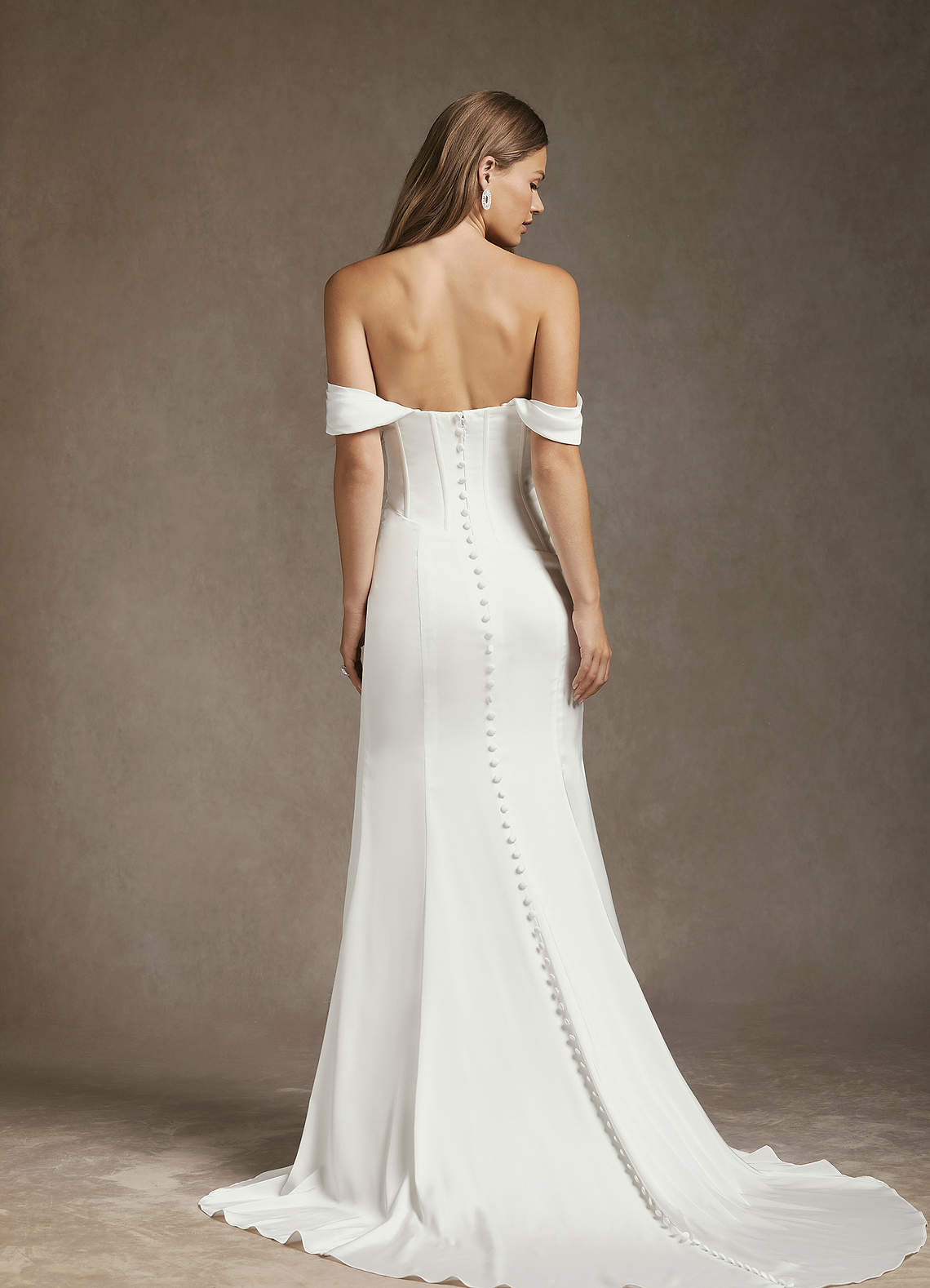 Diamond White Mermaid Off the Shoulder Stretch Satin Dress