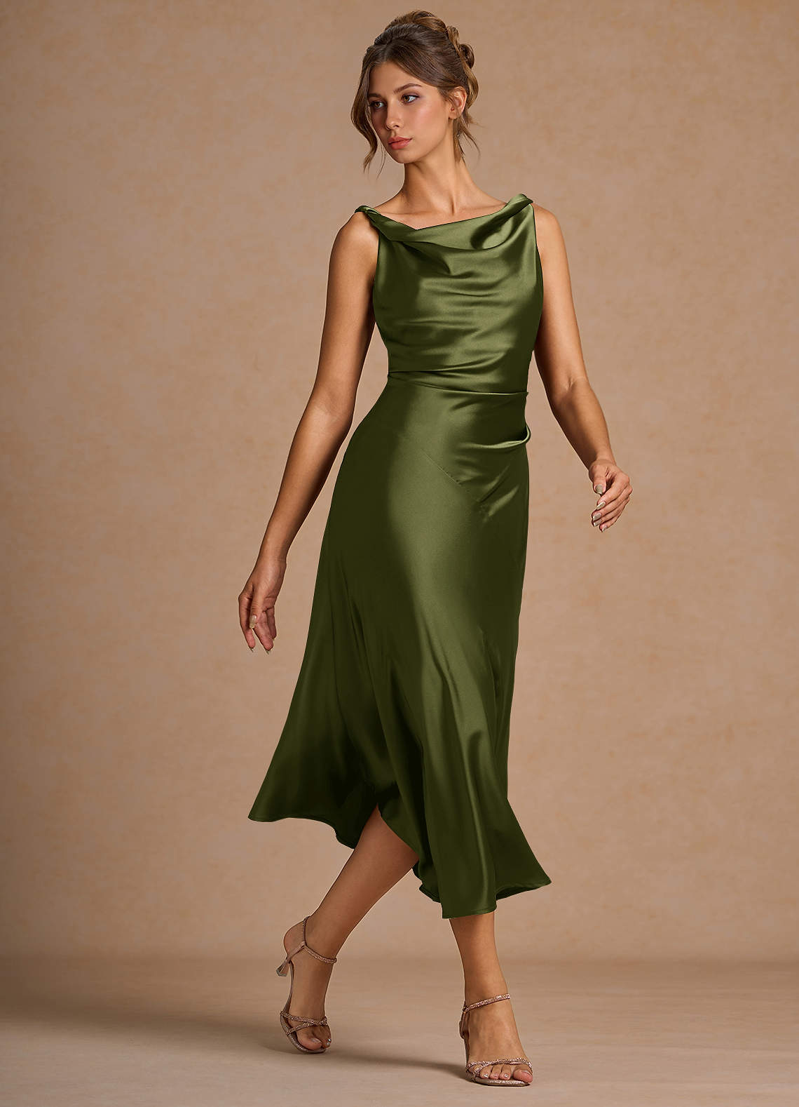Adriana Olive Midi Dress  Dress