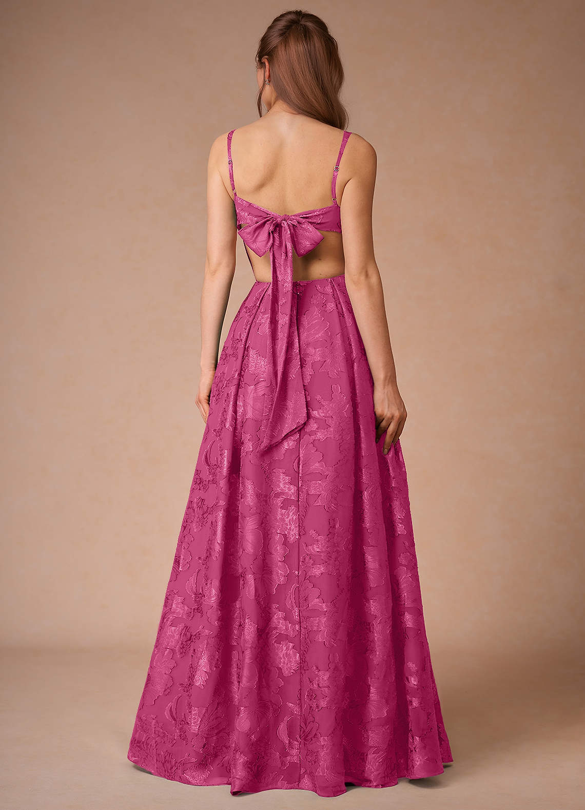 Althea Fuchsia Tie-Back Maxi Dress