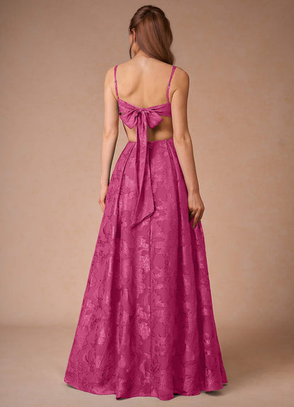 Althea Fuchsia Tie-Back Maxi Dress