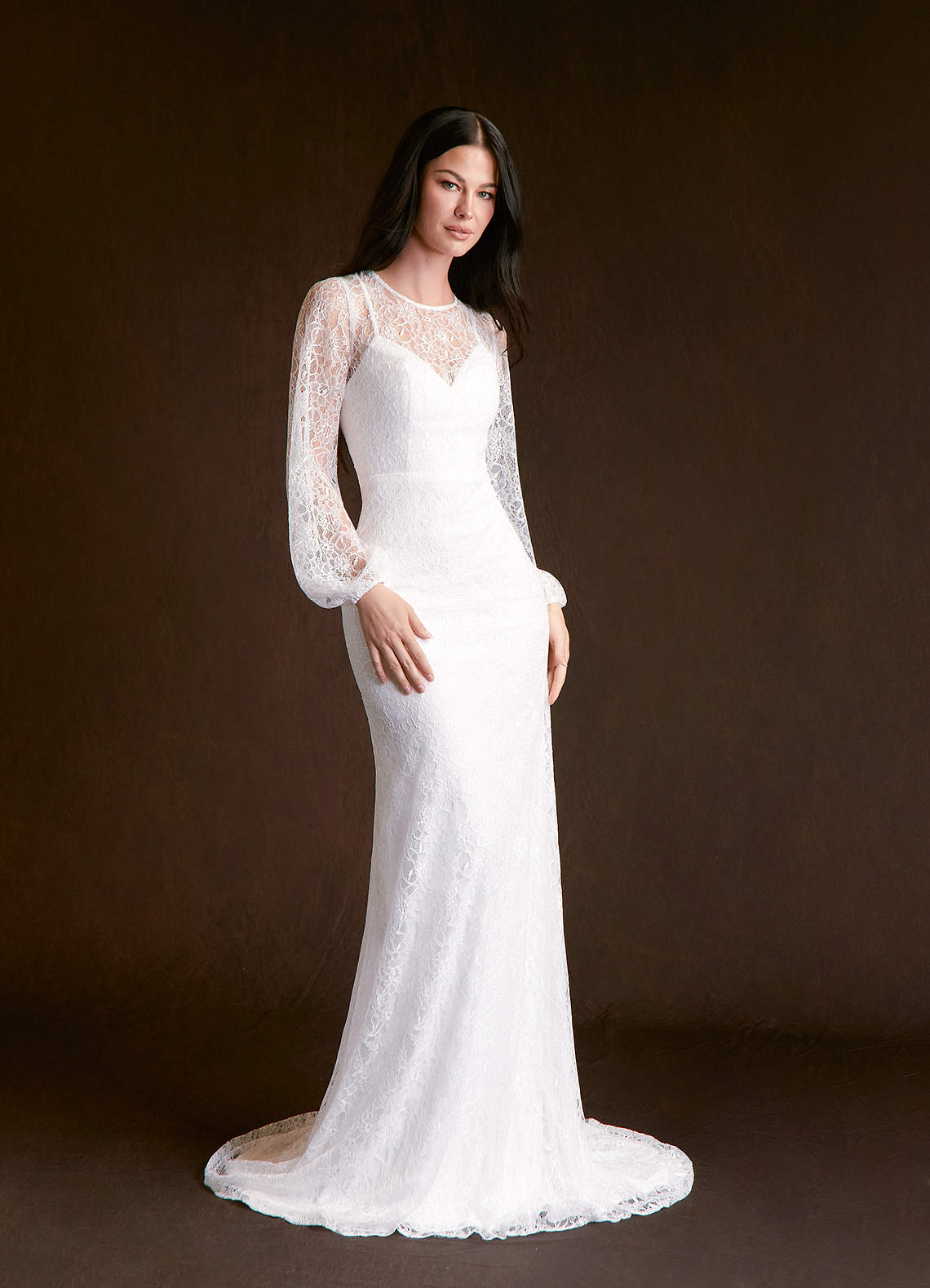 Diamond White Mermaid Lace Dress