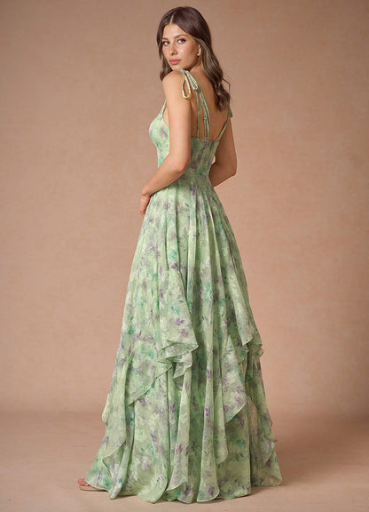 Harmony Sage Floral Maxi Dress