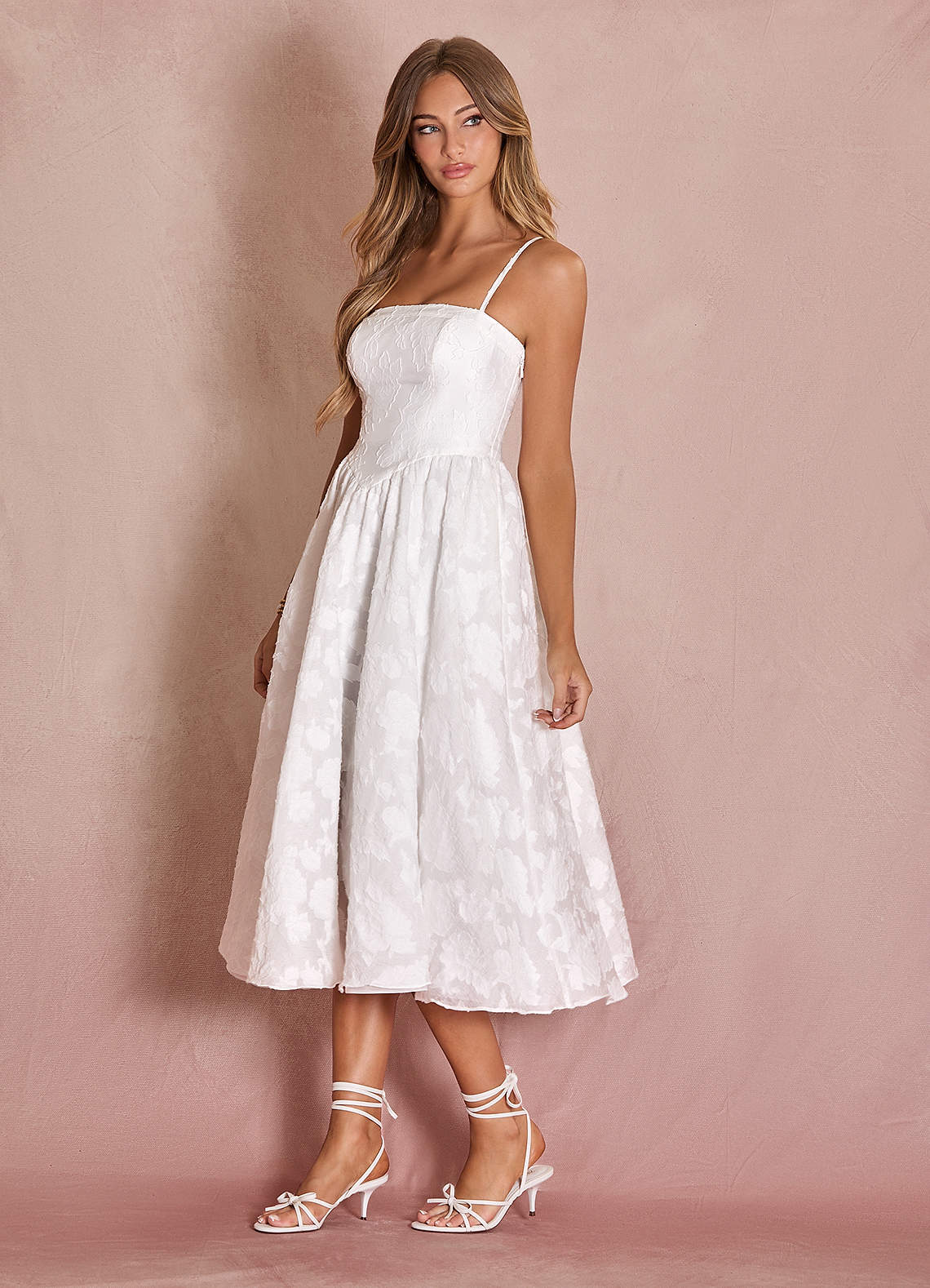 Nora White Midi Dress  Dress