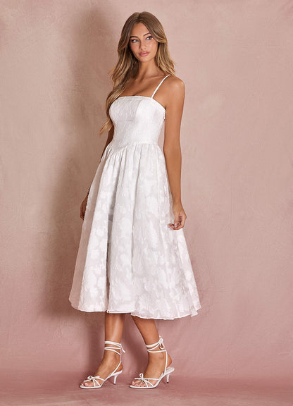 Nora White Midi Dress  Dress