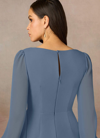 Twilight Sheath Pleated Stretch Crepe Dress