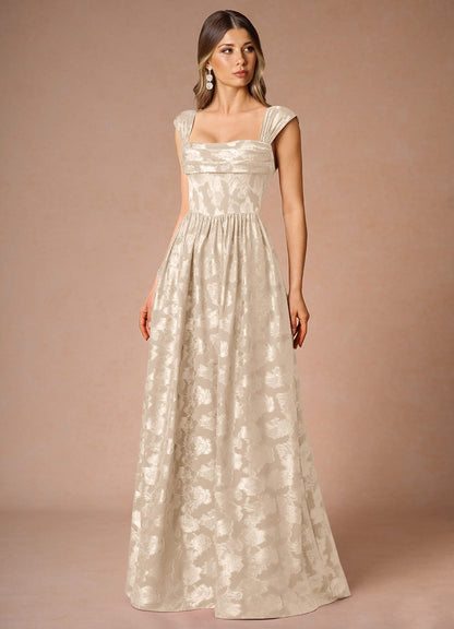 Hazel Cream Pleated Maxi Dress