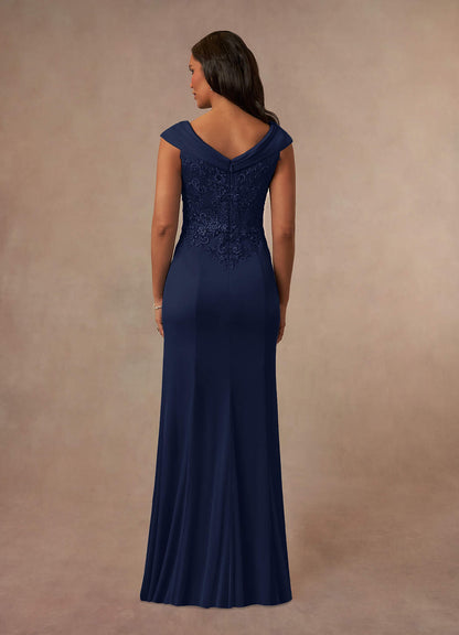 Dark Navy A-Line Lace Dress