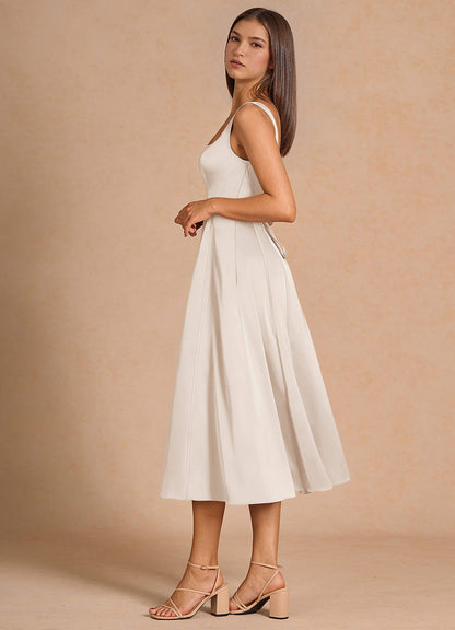 Nolia Cream Midi Dress  Dress