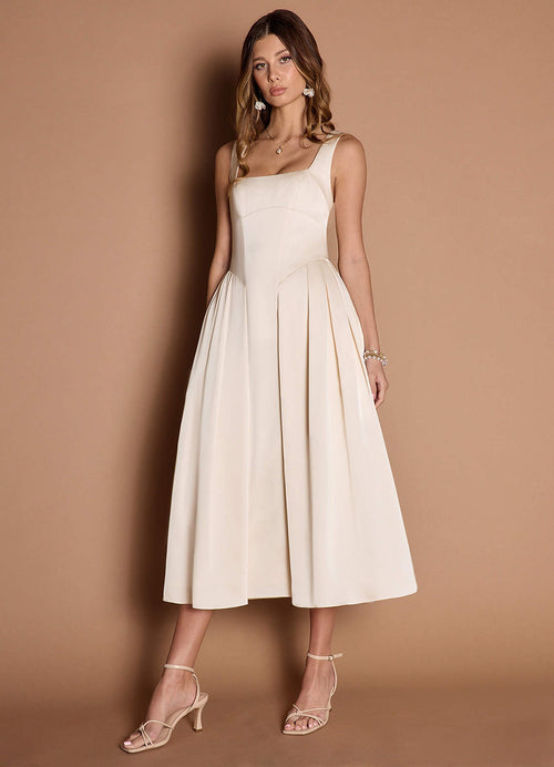 Eirlys Cream Midi Dress  Dress