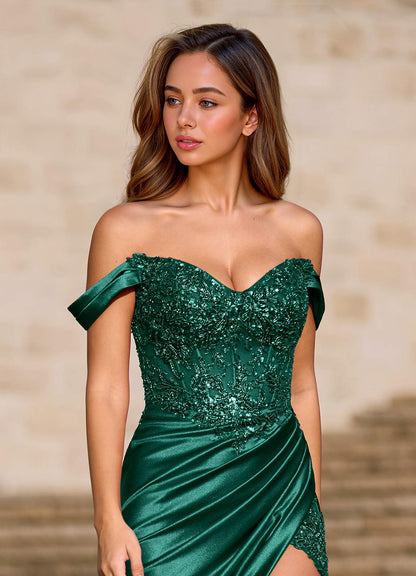 Opulence Green Floral Corset Prom Dress  Dress