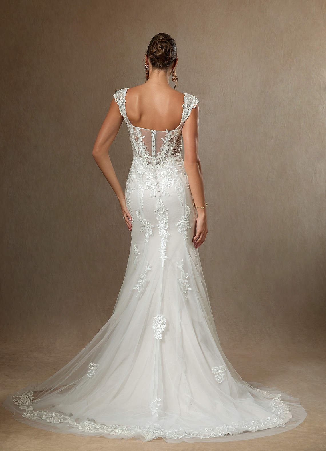 Diamond White Mermaid Sequins Satin Dress