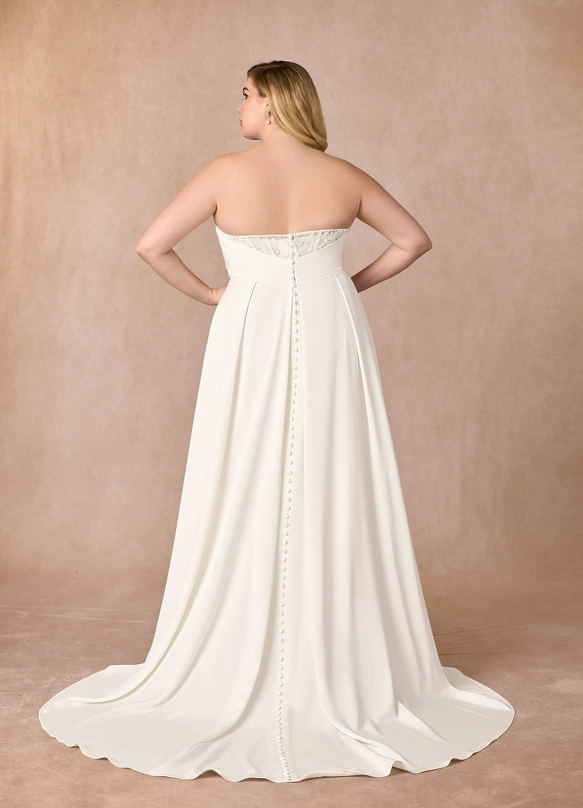 Diamond White A-Line Sequins Crepe Back Satin Dress