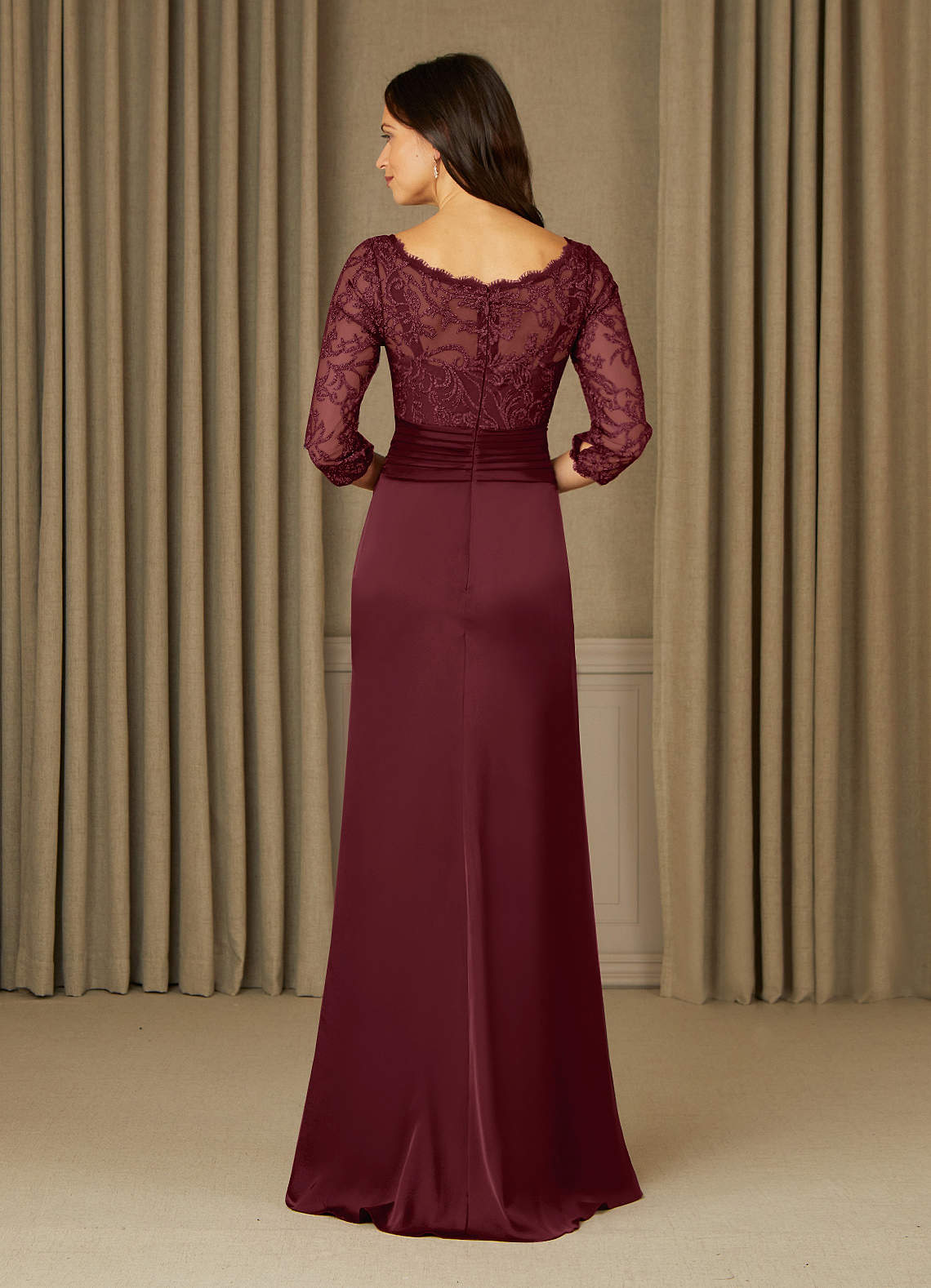 Cabernet Mermaid Lace Dress