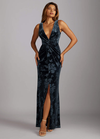 Maliah Midnight Twist Knot Maxi Dress