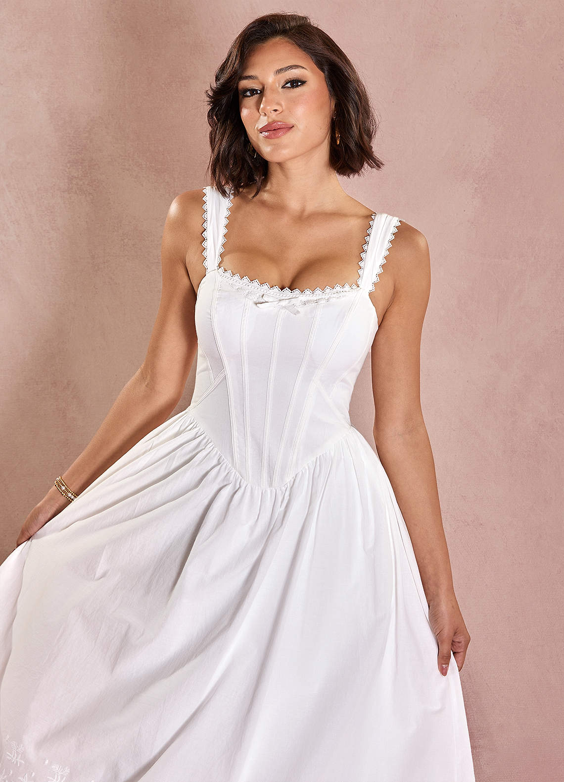 Kirsten White Midi Dress  Dress