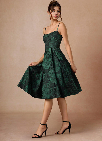Wendy Black Emerald Midi Dress