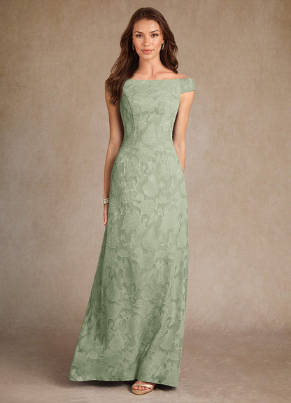 Dusty Sage A-Line Boatneck Floral Burnout Dress