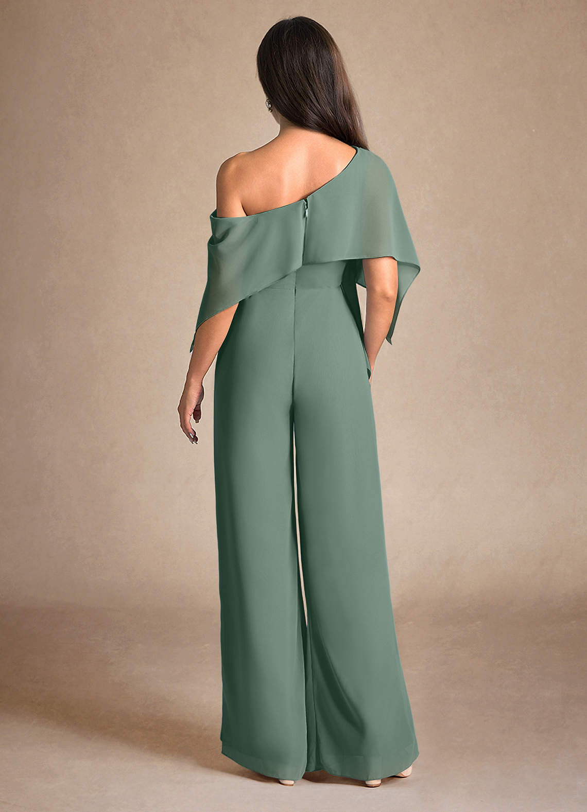 Eucalyptus Jumpsuit/Pantsuit Side Slit Chiffon Dress