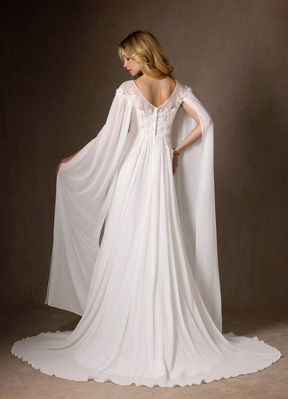 Diamond White A-Line Scoop Chiffon Dress