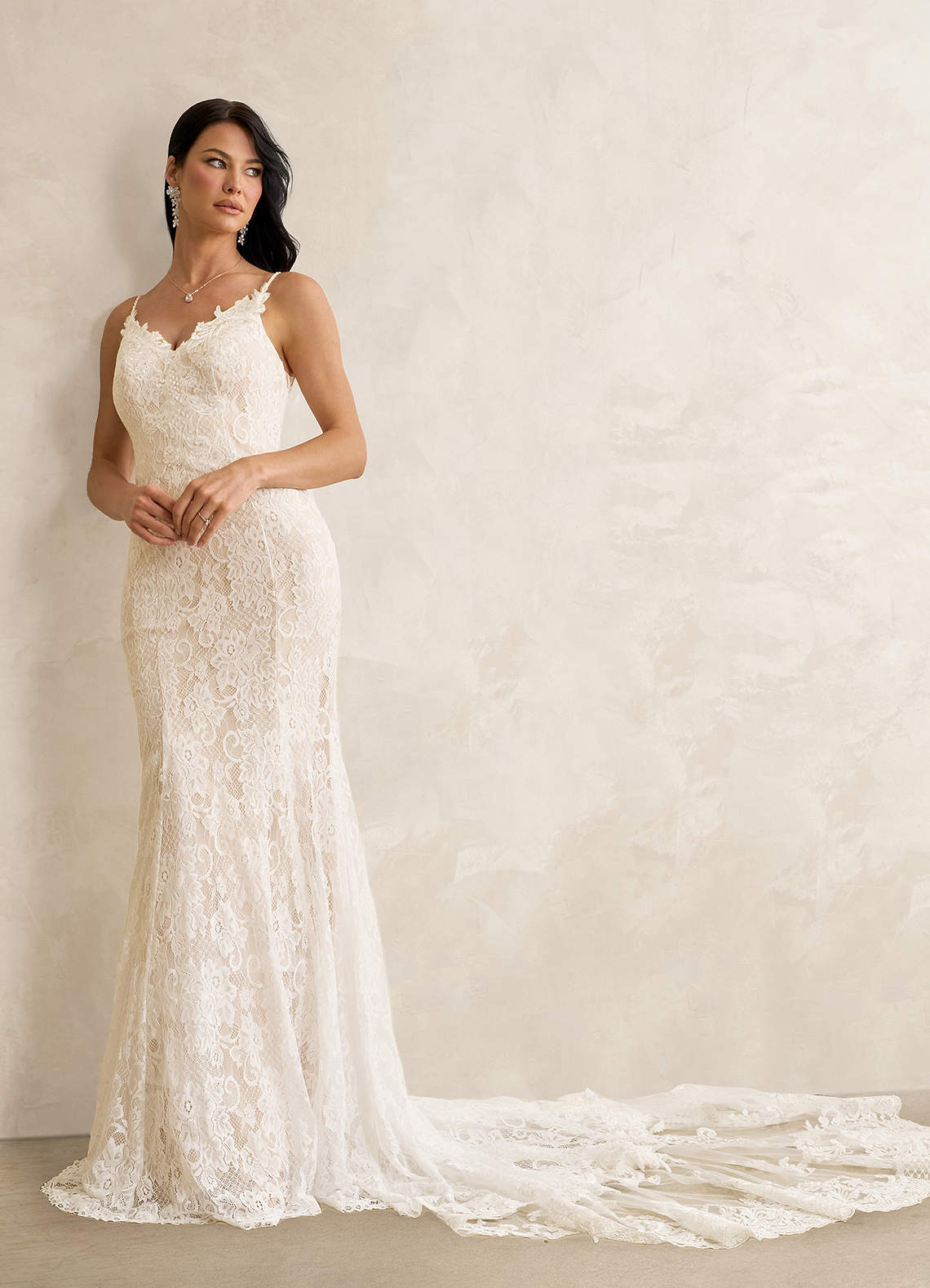 Diamond White Champagne Mermaid Sequins Tulle Dress
