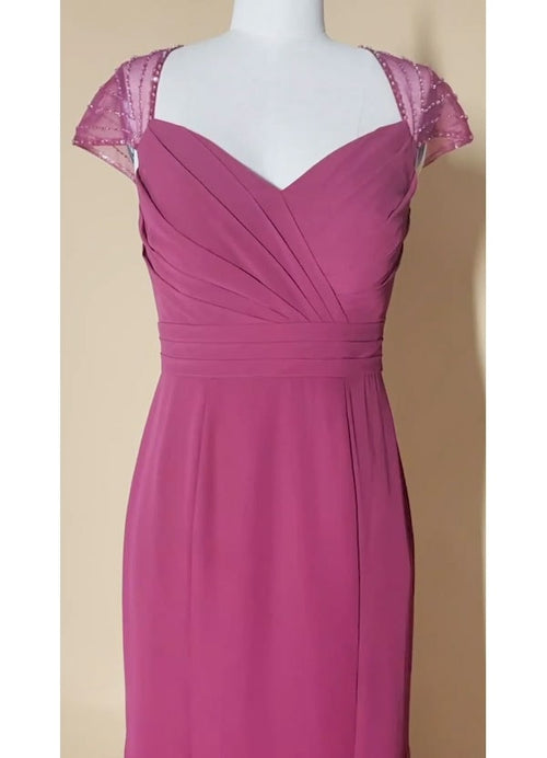 Champagne Mermaid Sequins Chiffon Dress