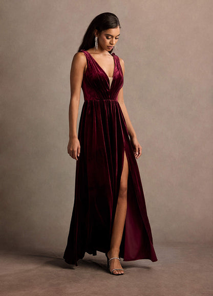 Katniss Wine Rose Gown  Dress