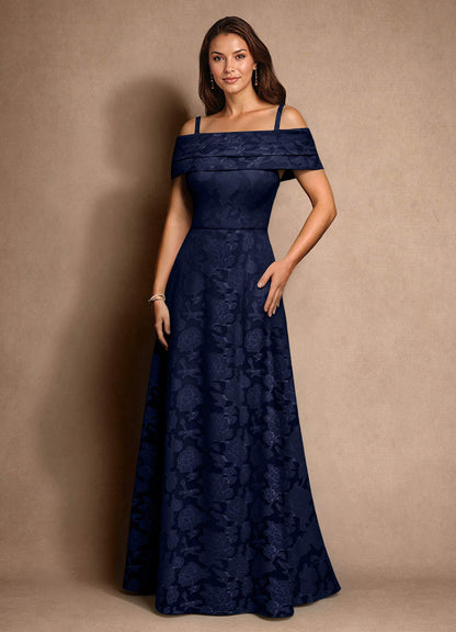 Dark Navy A-Line Pleated Floral Burnout Dress