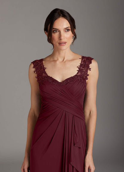 Cabernet A-Line Sweetheart Neckline Pleated Mesh Dress